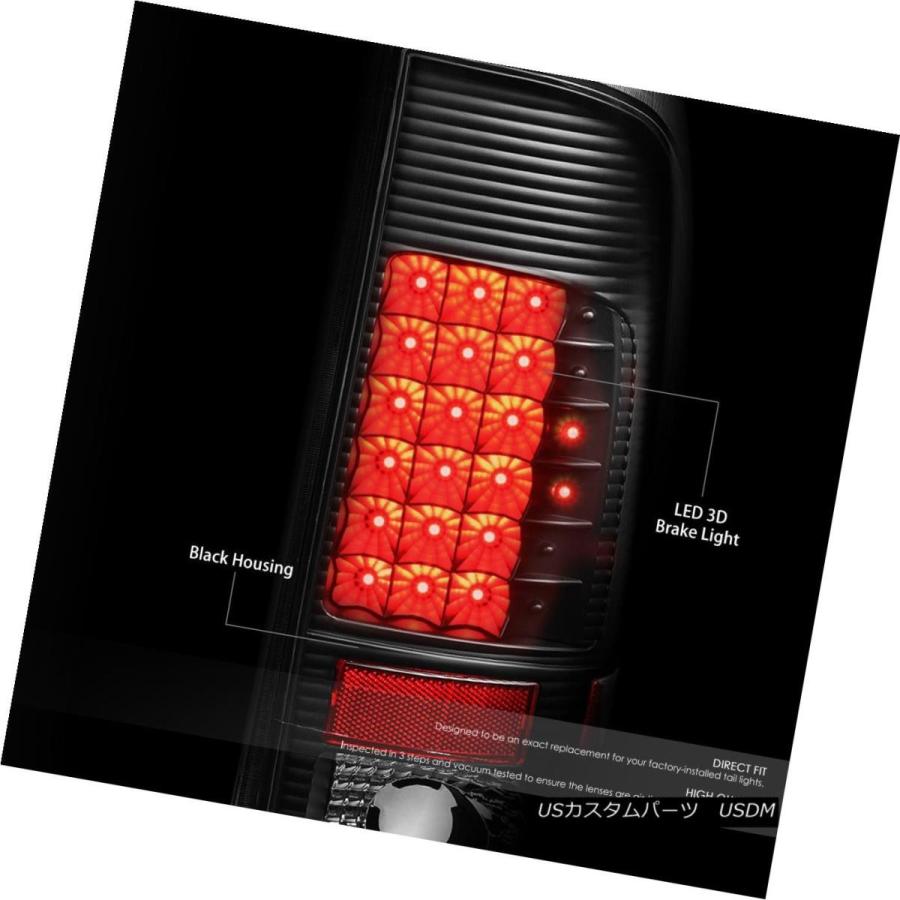 テールライト BLACK HOUSING CLEAR LENS LEDテールライト+第3ブレーキランプ97-03 F150 / F250 BLACKの画像