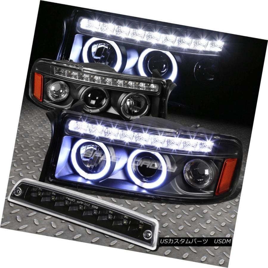 テールライト ブラックハロープロジェクター+ LED DRLヘッドライト+ 3RDブレーキ＆カゴライト（94-02ドッジ用） BLACK HALO P