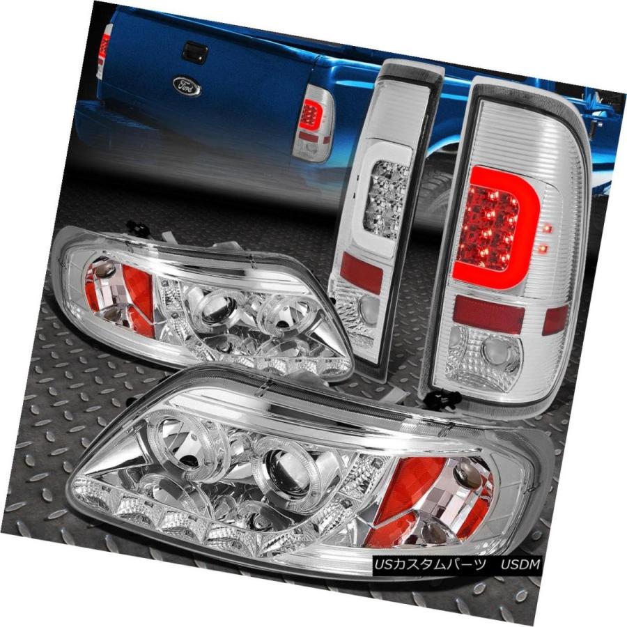 テールランプ [LED C-BAR] 1997-2004ジェラルド・r・フォードF-150 / F-250クロームテールランプ+映写機 \u003c/ wbr その他ライト-ライト、レンズ-自動車