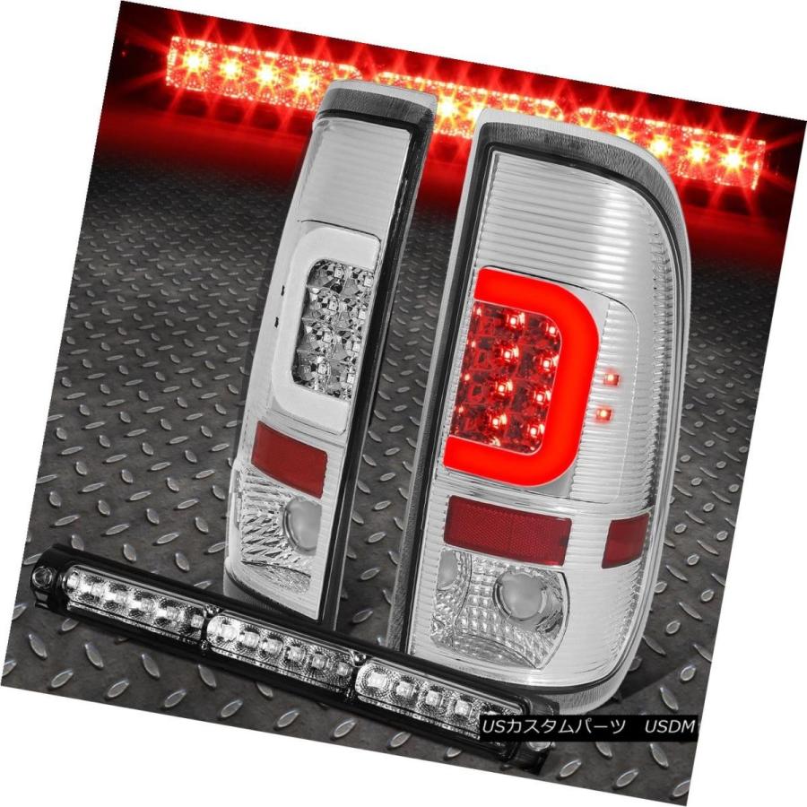 テールライト [LED C-BAR] 1997-2004フォードF-150 / F-250用クロームテールライト+第3回ブレーキランプ [LED C-