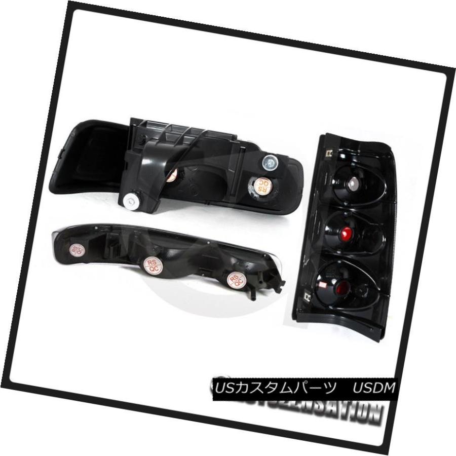 テールライト 99-02 Silverado Fleetsideブラックヘッドライト+バーン </ wbr>、ランプごと+ダークスモークテーの画像