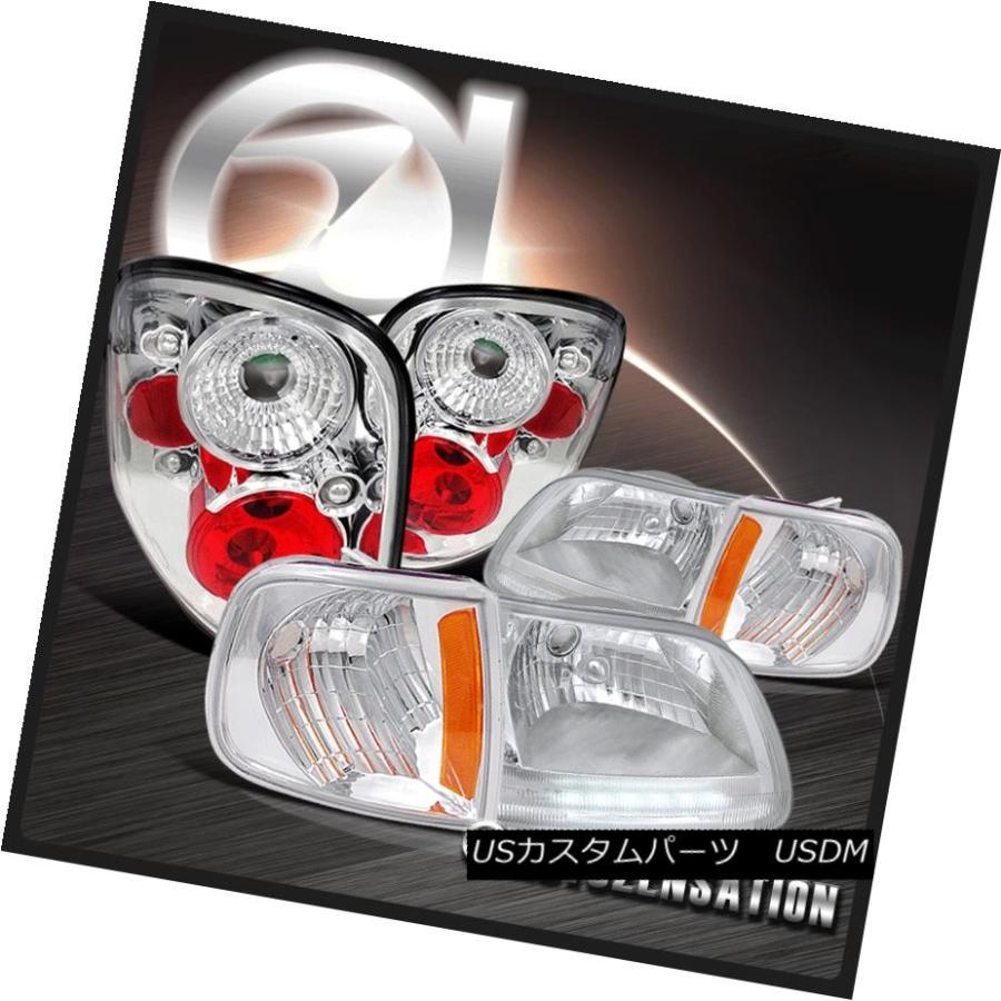 テールライト 97-00 Ford F150 FlaresideクロームLED DRLヘッドライト+ Cor  ner +ク