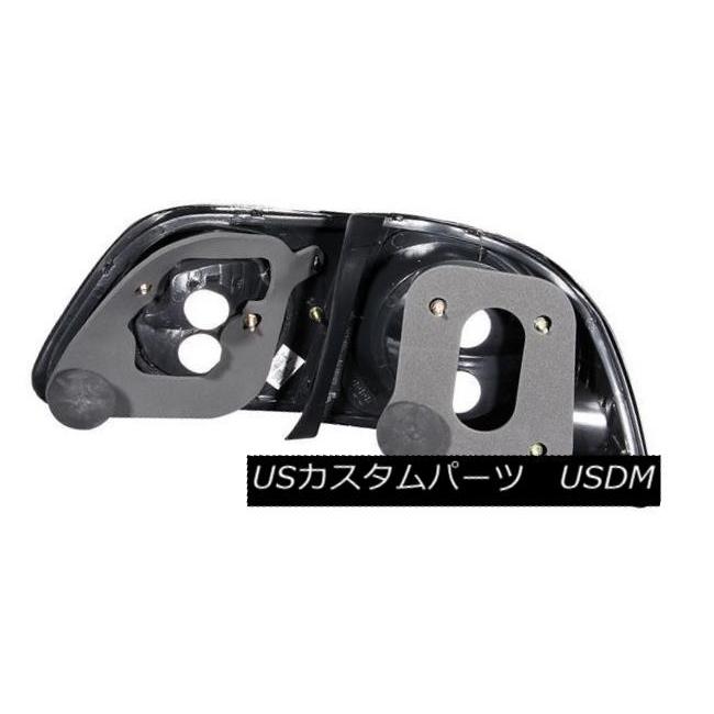 テールライト ANZO 221068 1999-2000 Honda Civic 4-Door用ブラックテールライト2個セット ANZO 221068_1