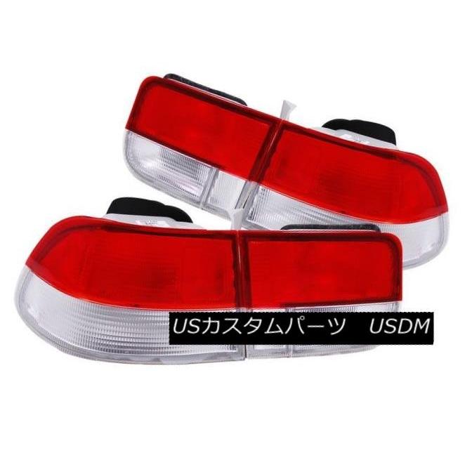 テールライト ANZO 221147 96-00 Honda Civic 2DR用レッド/クリアテールライト2個セット ANZO 221147 Set