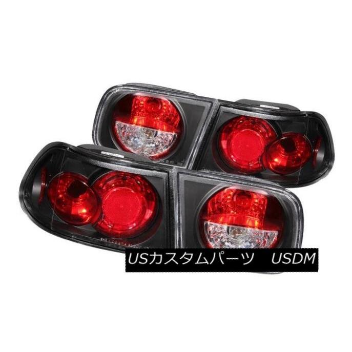テールライト ANZO 221056 1992-1995 Honda Civic 2/4-Door用の2つのブラックテールライトのセット ANZO 2