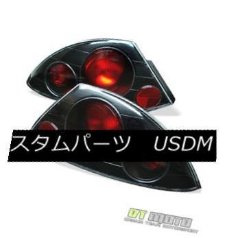 テールランプ 黒いこと00-02三菱エクリプステールライトランプ左+右ペアセットアフターマーケット Black 00-02 Mitsubishi Ec ライト、レンズ-その他ライト