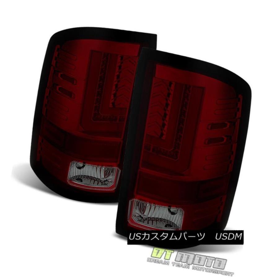 テールライト 2014 2015 2016 2017 GMC Sierra Red煙LEDリアブレーキテールライトテールランプ 2014 2015 2