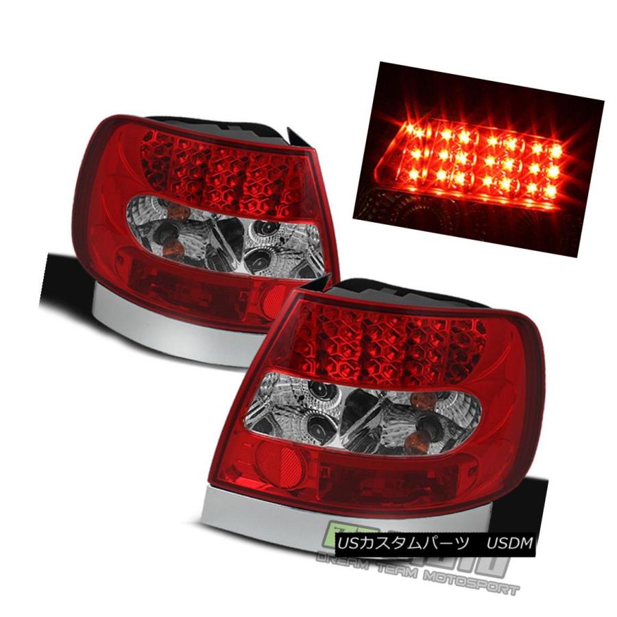 テールライト 1996-2001 Audi A4 S4赤いスモークルミルズLEDテールライトブレーキランプ左+右 1996-2001 Audi A4