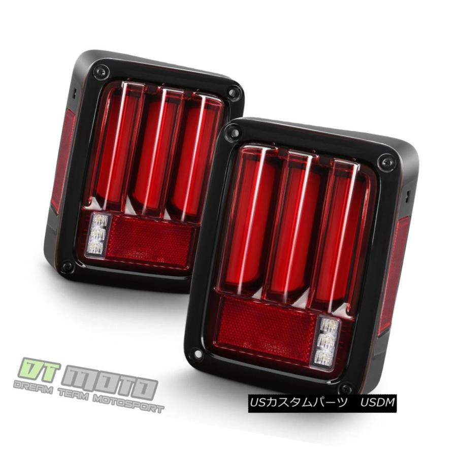 テールライト レッド2007-2017ジープラングラー[逐次信号]フルLEDテールライトランプ Red 2007-2017 Jeep Wranglerの画像