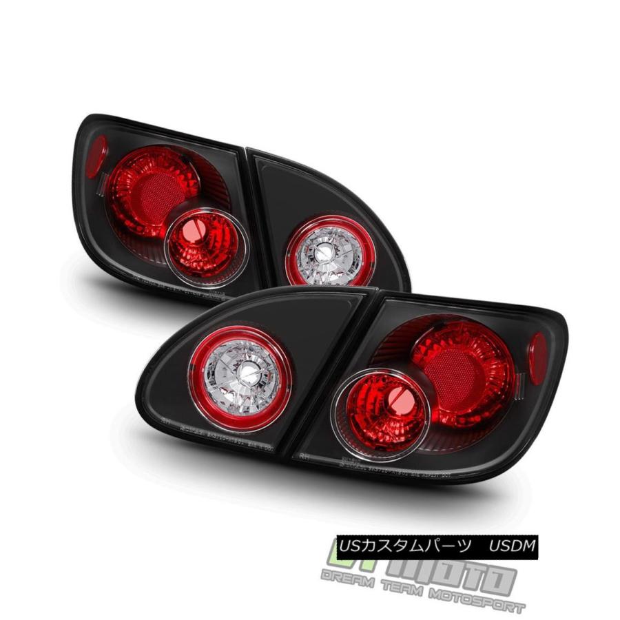 テールライト ブラックJDMスタイル2003-2008トヨタカローラテールライトブレーキランプペア左右+右 Black JDM Style 2003-