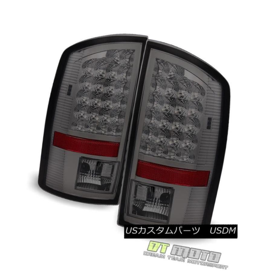 テールライト スモーク2007-2008ダッジラム1500 2500 3500 LEDテールライトブレーキランプ左+右 Smoked 2007-200の画像