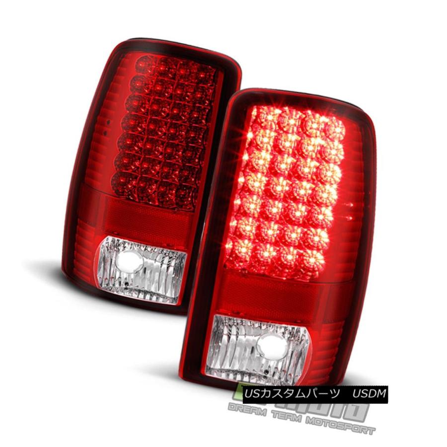 テールライト 2000-2006シボレー郊外1500 2500タホレッドクリアLEDテールライトブレーキランプ 2000-2006 Chevy Sub