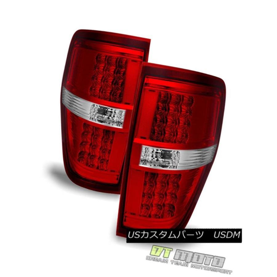テールライト 2009-2014 Ford F150レッドクリアLEDテールライトランプ09 10 11 12 13 14左+右 2009-2014