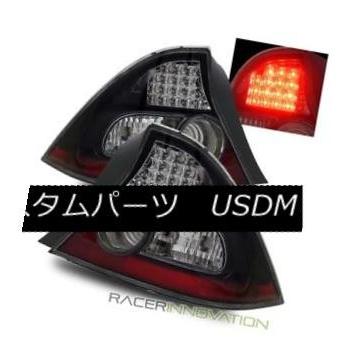 テールライト 04-05ホンダシビック2ドアクーペJDMブラックハローLEDテールライトブレーキランプ For 04-05 Honda Civic 2