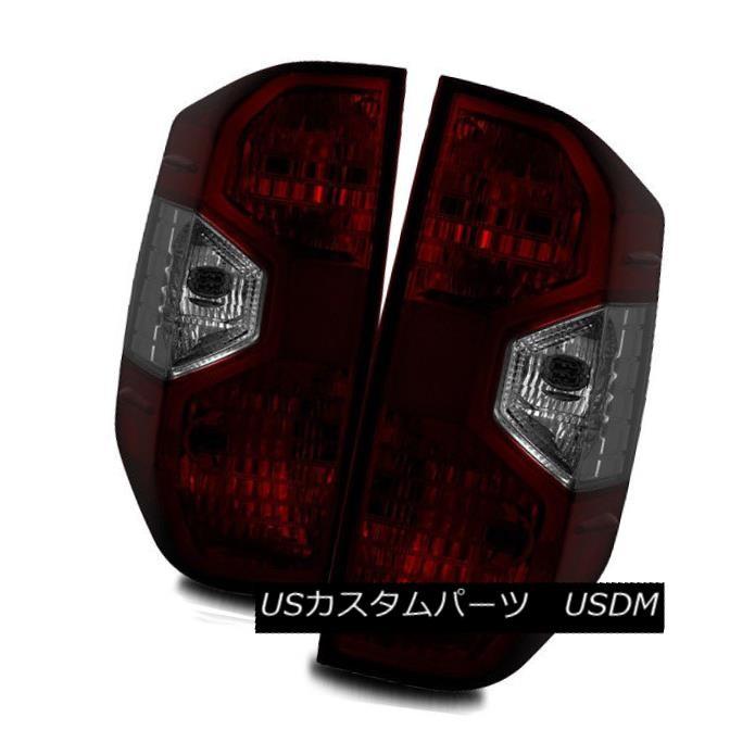 テールライト 14-17トヨタトンドラ用ダークレッド/スモーク左/右テールライトリアブレーキランプ For 14-17 Toyota Tundra D