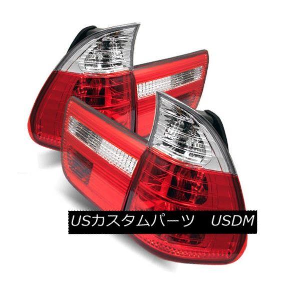 テールライト 00-05用BMW E53 X5レッドクリア左/右ユーロテールライトリアブレーキランプ For 00-05 BMW E53 X5 Red