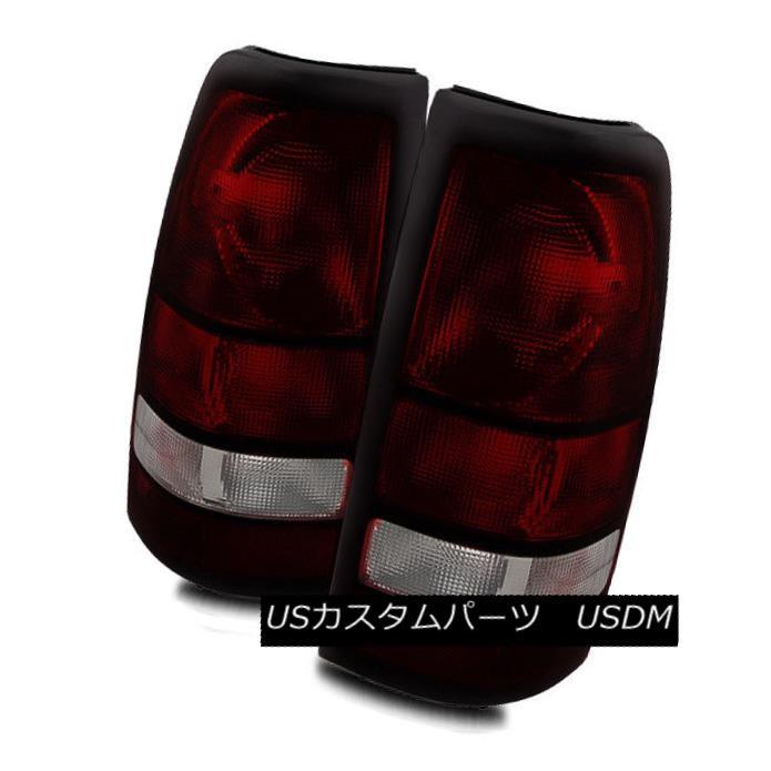 テールライト 04-07 GMC Sierraダークレッド/クリア左/右テールライトリアブレーキランプセット For 04-07 GMC Sierra