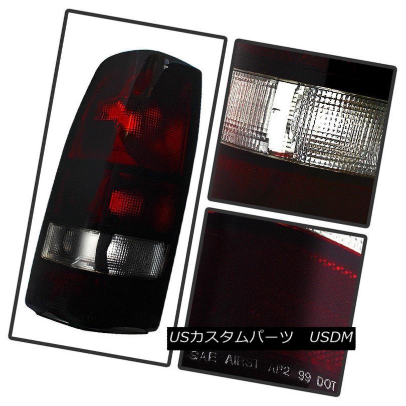 テールライト 04-07 GMC Sierraダークレッド/クリア左/右テールライトリアブレーキランプセット For 04-07 GMC Sierraの画像