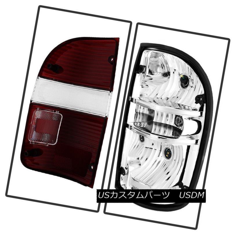 テールライト 01-04用トヨタタコマダークレッド/クリア左/右テールライトリアブレーキランプ For 01-04 Toyota Tacoma Darの画像