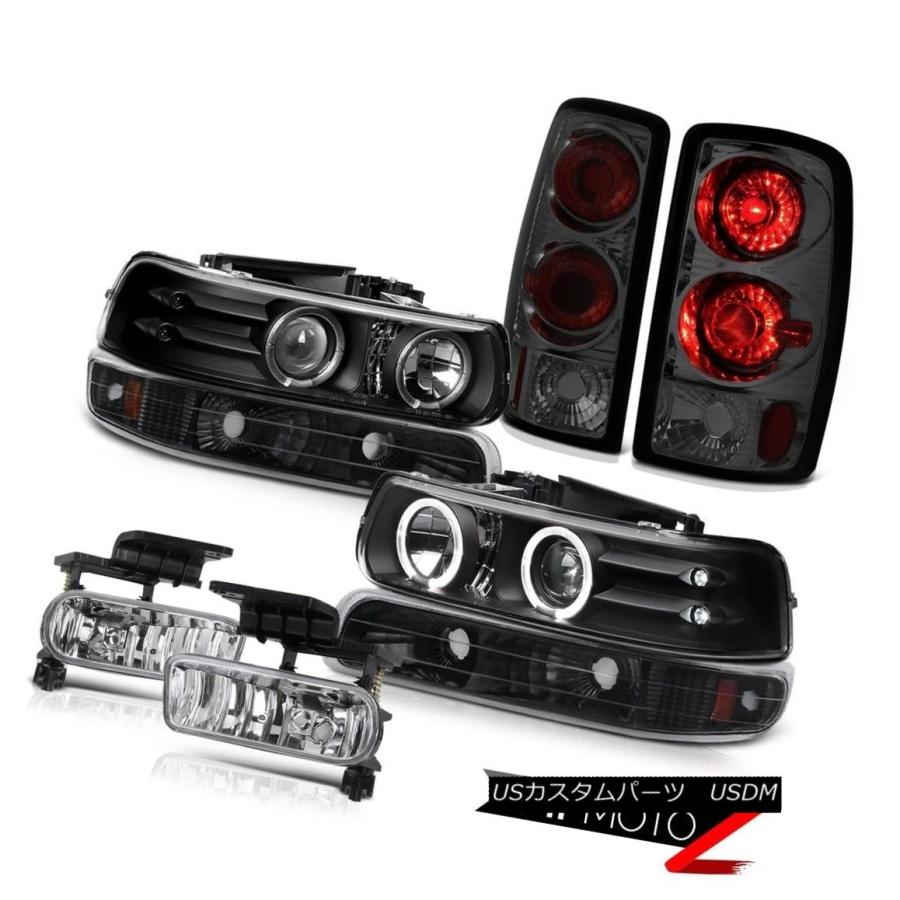テールランプ ブラックハロープロジェクターヘッドライトバンパーブレーキテールライトクリアフォグ00-06 Tahoe LT Black Halo Pr