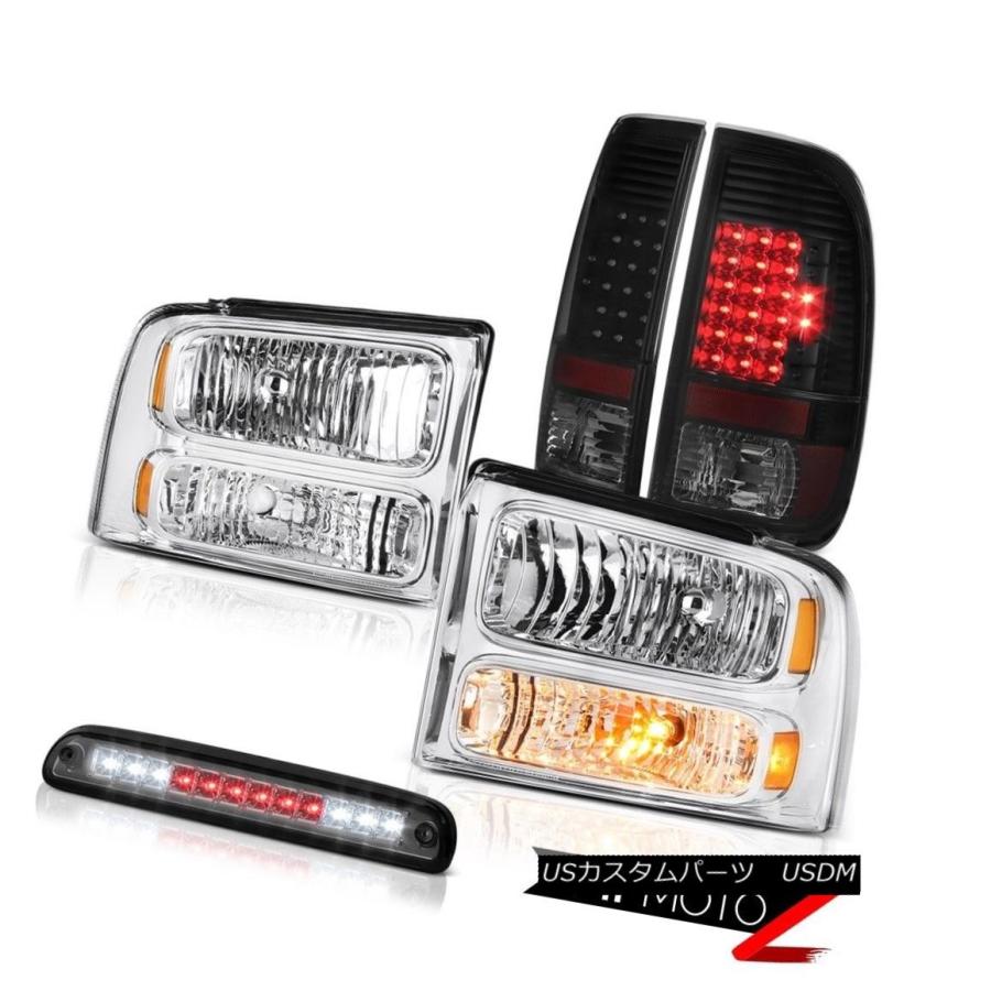 テールランプ 2005-2007 F350 5.4LクロームフロントヘッドランプLEDテールライトランプハイストップスモーク 2005-2007 F3