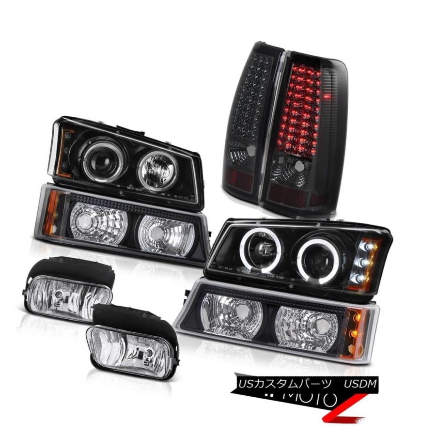 テールランプ 03-06 Silverado SS DRL LEDエンジェルアイヘッドライトスモークリアテールライトフォグライト 03-06 Silv その他ライト-車、バイク、自転車