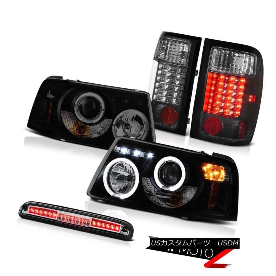 テールランプ 2X Halo LEDプロジェクターブラックテールランプ第3打ちきりクローム01-11 Ford Ranger XLT 2X Halo 車、バイク、自転車-その他ライト-ライト、レンズ