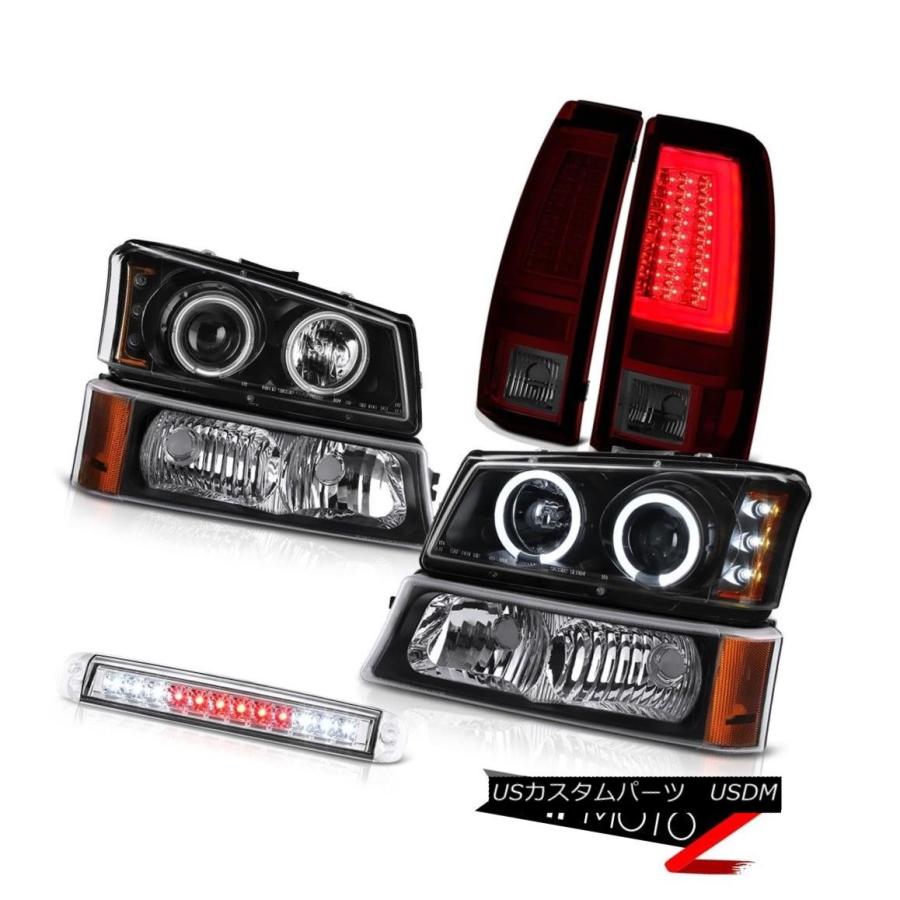 テールランプ 03-06 Silverado SmokeyレッドテールランプハイストップランプバンパーヘッドランプCCFL Halo 03-06 Si 自動車-ライト、レンズ-車、バイク、自転車