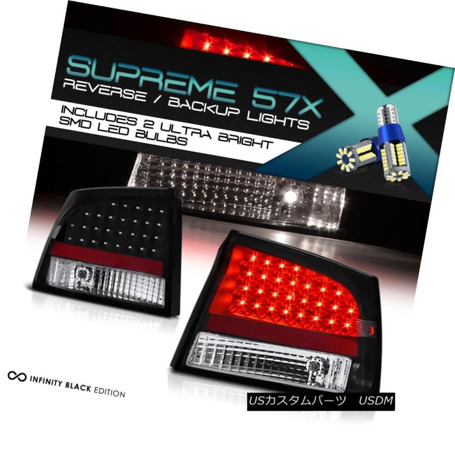 テールライト [フルSMDバックアップ] 2006-2008 DODGE CHARGER BLACK LEDテールランプリバースブレーキL + R [