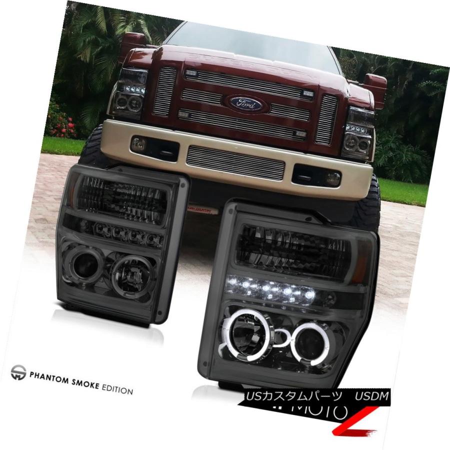 テールライト 08-10フォードF250パワーストロークXLペアスモークハローLEDヘッドライトブライトテールライト 08-10 Ford F250の画像