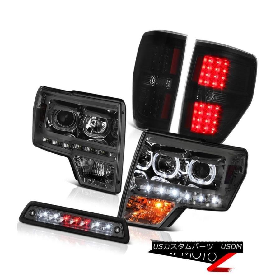 テールライト 09-14 F150 FX2スモークサードブレーキランプダークティンテールテールランプヘッドランプLED SMD 09-14 F150