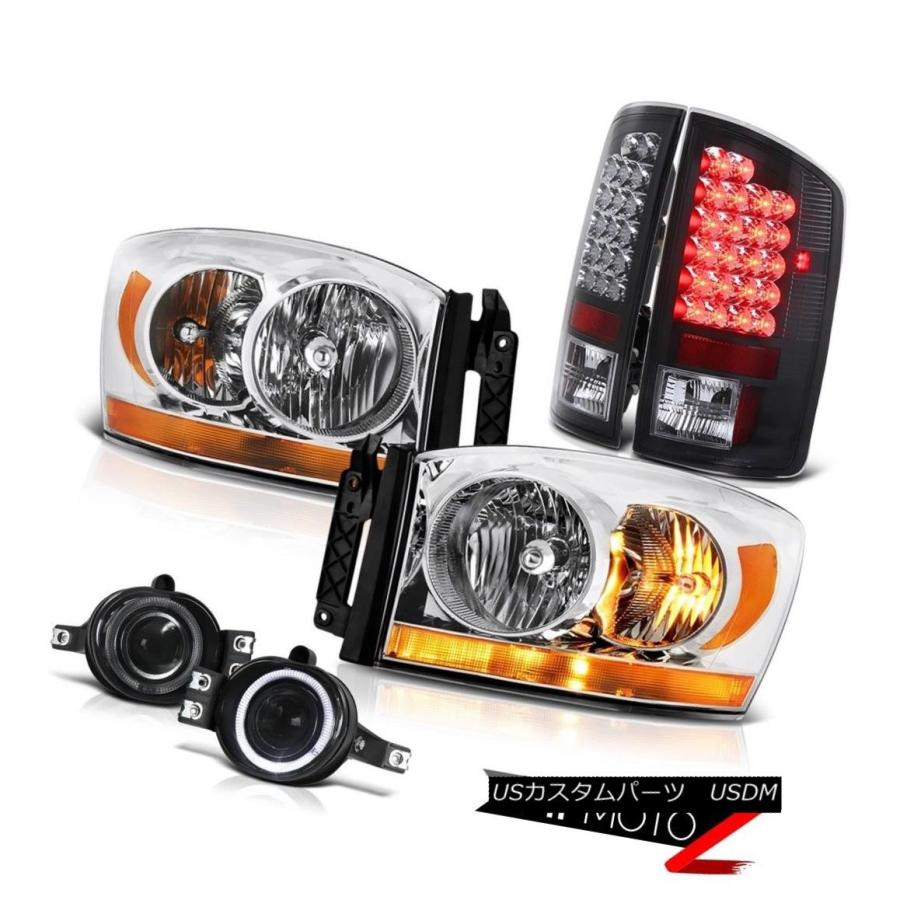 テールライト 2007-2009 Dodge Ram 2500 Wsクリスタルクリアヘッドライトスモークフォグライトテールランプ 2007-2009