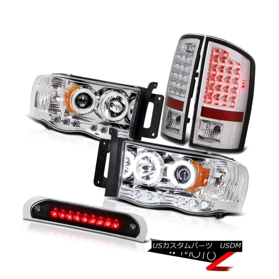 テールライト BRIGHT CCFL Angel Eyeヘッドライトクロームテールランプ3rdブレーキLED 2002-05 Ram Hemi BRI