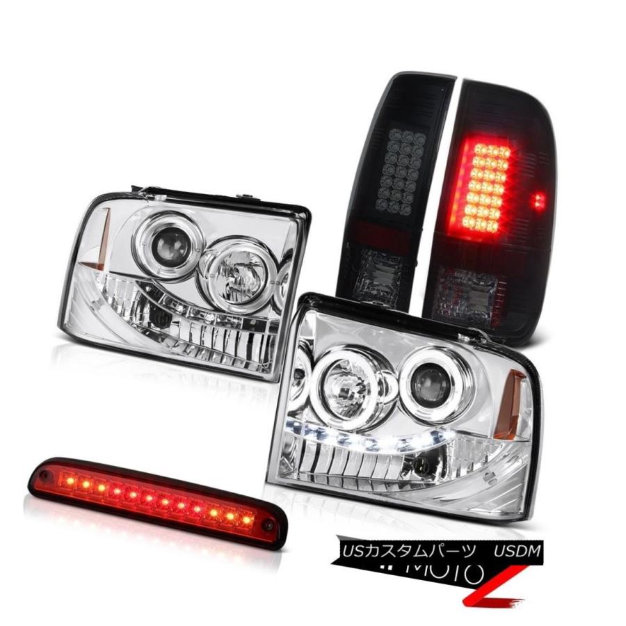 テールライト 2XエンジェルアイヘッドライトスモークLEDテールライトルーフブレーキカーゴ05-07 Ford F350 2X Angel Eye H