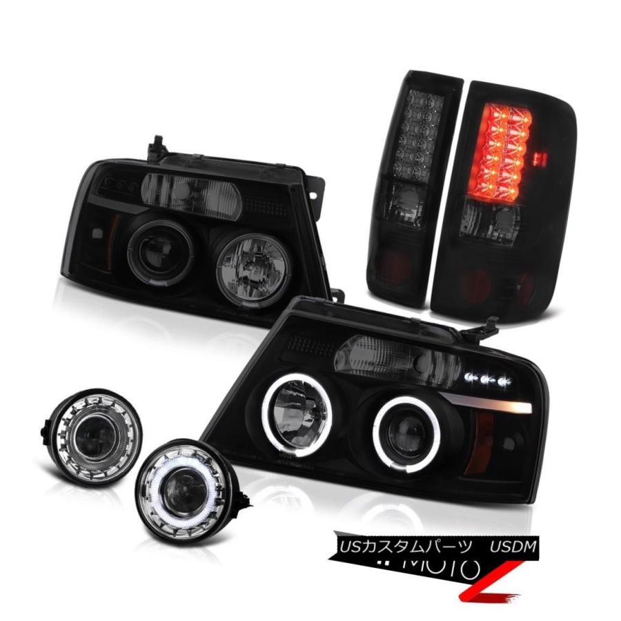 テールライト プロジェクターダークヘッドライト不快な黒LEDブレーキランプDRL foglights 04-08 Ford Projector Dar