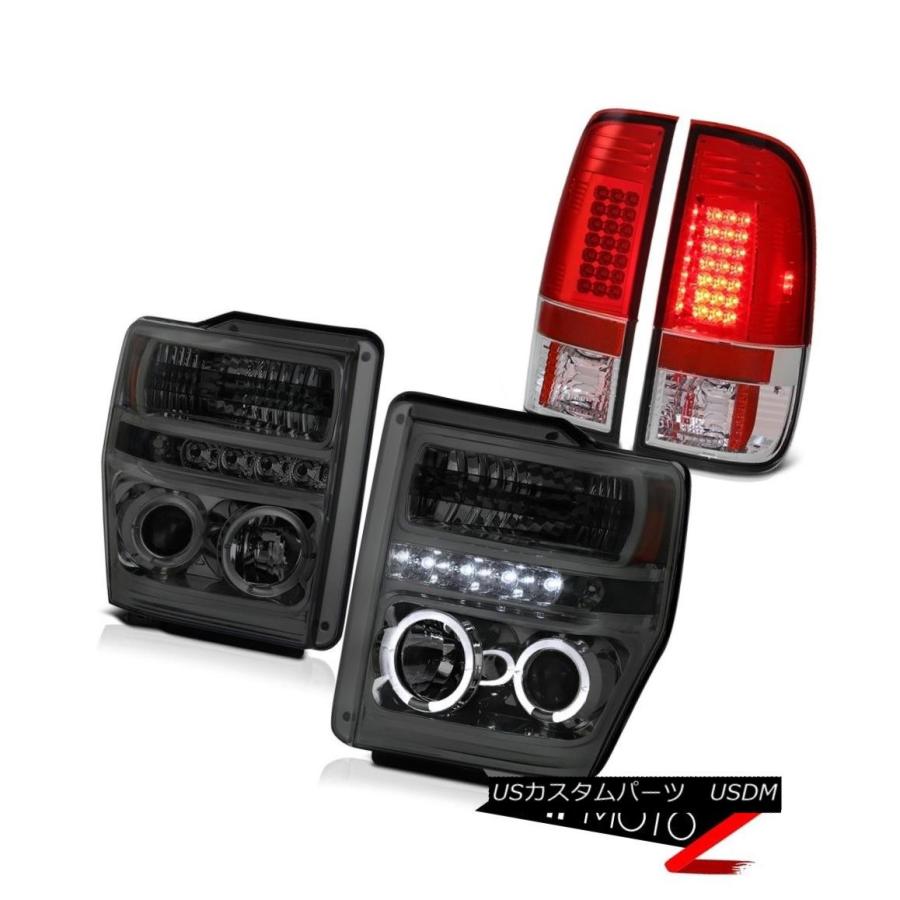 テールライト 2008-2009-2010 Ford F250 F350 F450 SuperDuty煙LED Halo Heasdlightテールラ