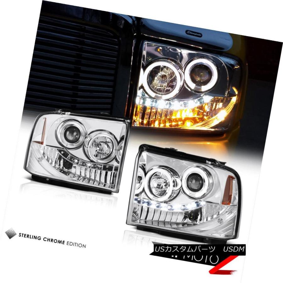 テールライト クリスタルハローLEDヘッドライトリアテールライトハイストップクローム05-07 F250 7.3L Crystal Halo LEDの画像