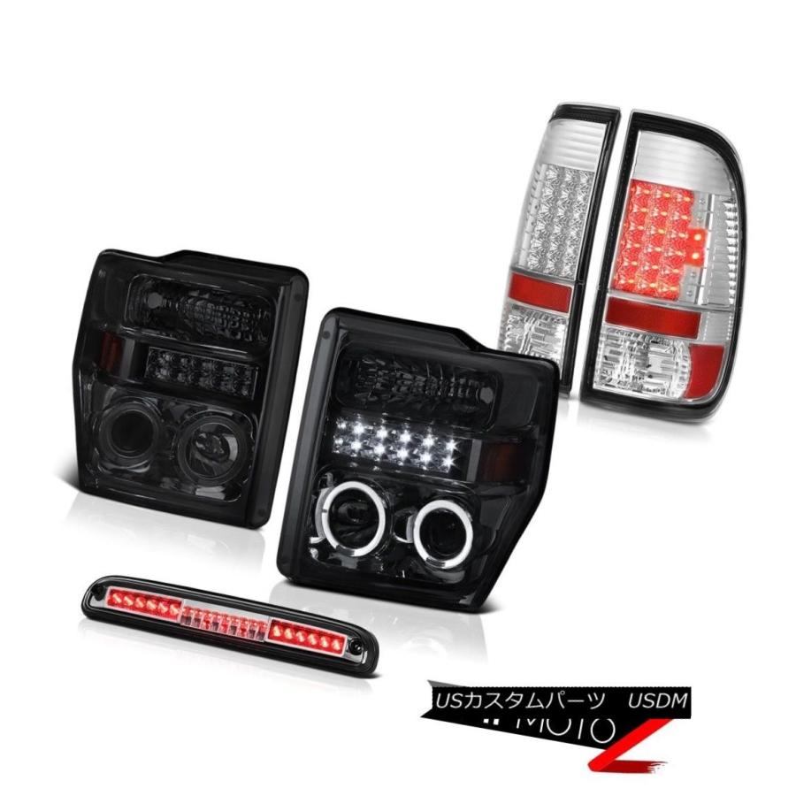 テールライト 08 09 10フォードF550ダークハロープロジェクターヘッドライトクロームLED曇り屋根第3 08 09 10 Ford F550