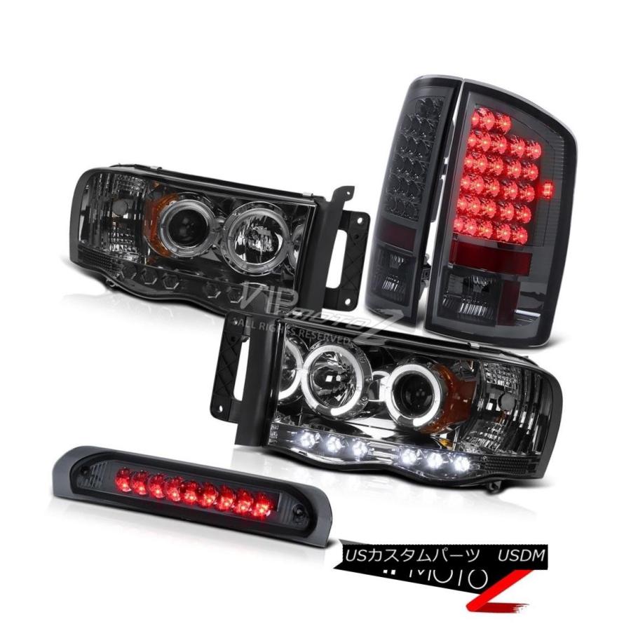 テールライト 2002-2005 Dodge Ram 1500 2500 3500 Smoke Halo LEDヘッドライト第3ブレーキランプ 200