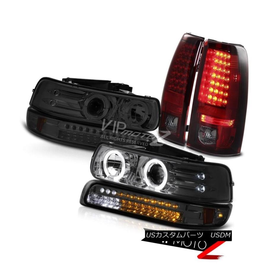 テールライト Halo RimヘッドライトスモークLEDターンシグナル灯テールランプ99-02 Silverado 2500HD Halo Rim H