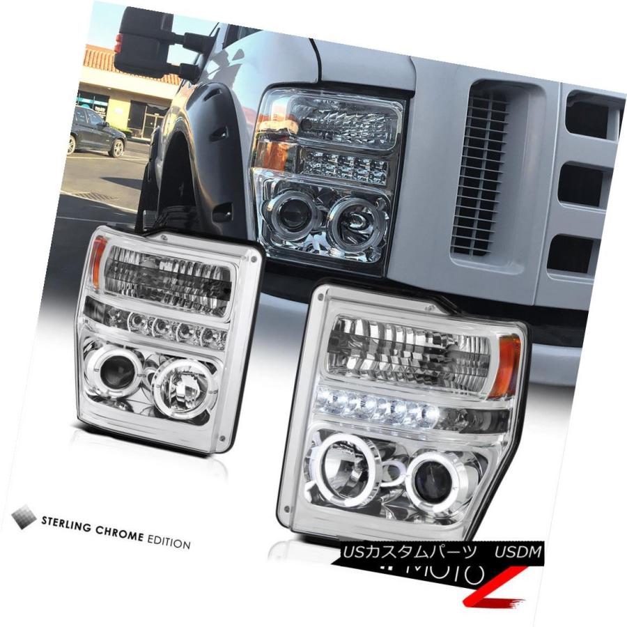 テールライト 08-10フォードF350 F250 V8 V10 XLクリスタルハローLEDヘッドライトブラックブレーキテールライト 08-10 Foの画像