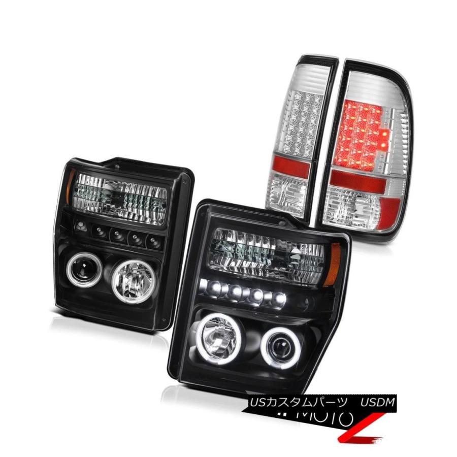 テールライト 2008-2010 Ford F250 Black [CCFL Angel Eye]プロジェクターヘッドライトLEDテールライト 200