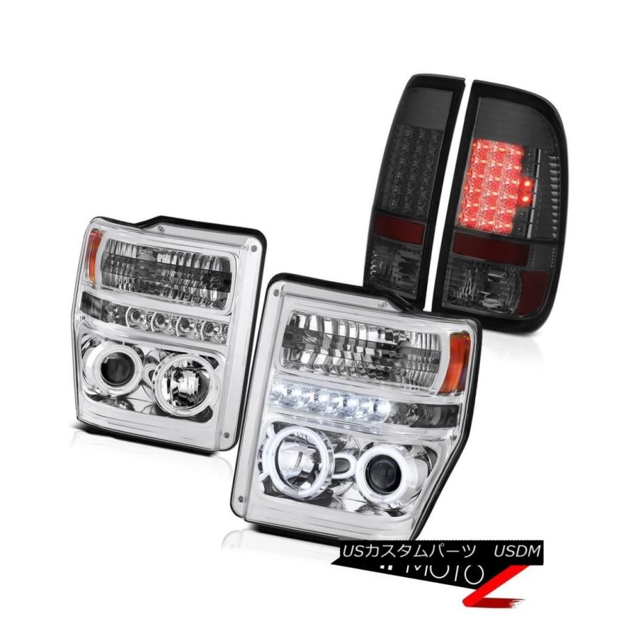 テールライト 08-10 Ford F250 F350キングランチC.C.F.L Halo Rimヘッドライト煙テールライトLED 08-10 For