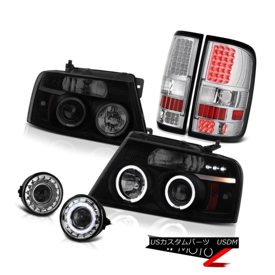 テールライト エンジェルアイヘッドライトLEDテールランプクリアスイッチリレーフォグライト2004-2008 F150 Lobo Angel Eye