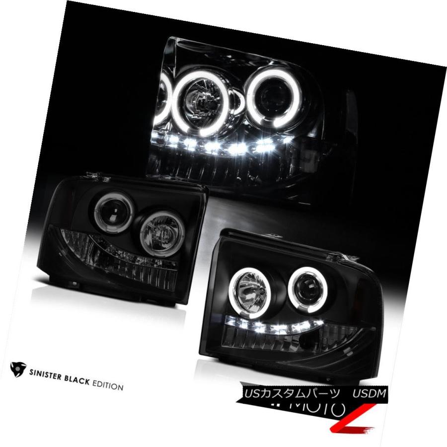 テールライト ブラックスモークエンジェルアイヘッドライトLEDテールライト3rdブレーキ2005-2007 F350 7.3L Black Smokeの画像