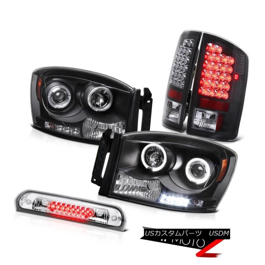 テールライト エンジェルアイプロジェクターヘッドライトSMDブレーキテールライトルーフカーゴLED 2007 2008 Ram Angel Eye P