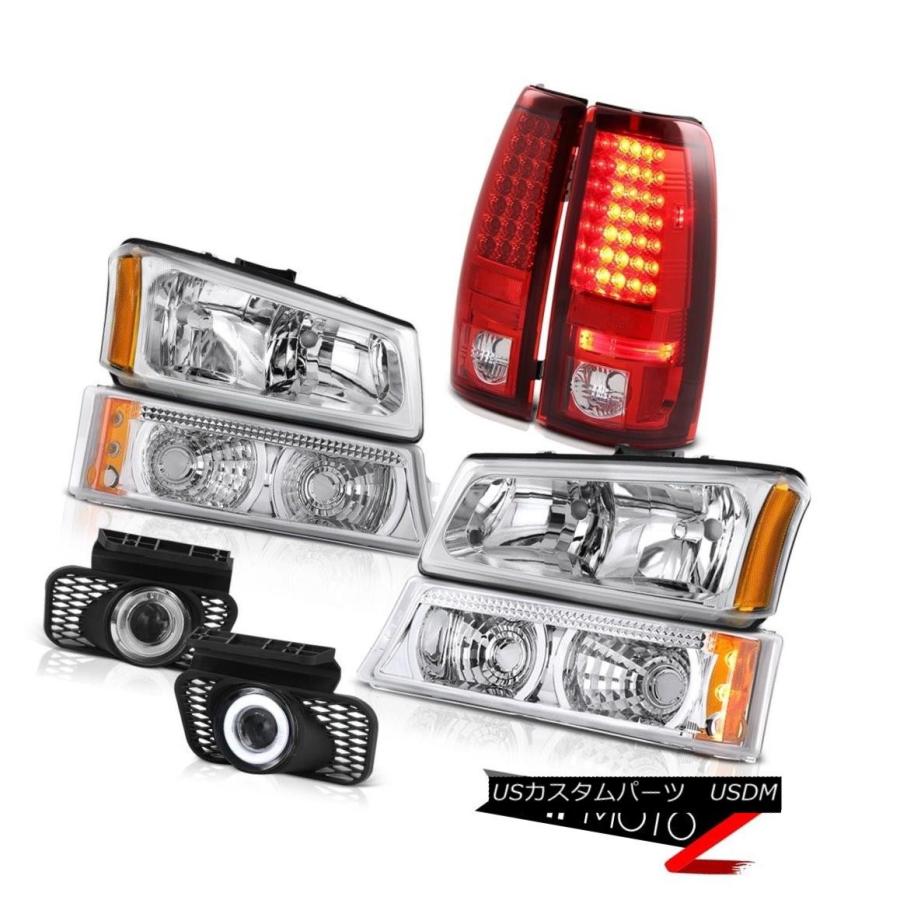 テールライト ユーロクロームヘッドライトバンパーLEDテールライトSMD DRL Foglights 05 06 Silverado LT Euro