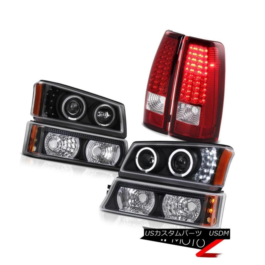 テールライト ブラックヘッドライトパーキング信号バンパー2003 2004 Silverado LS LEDバルブテールライト Black Headl