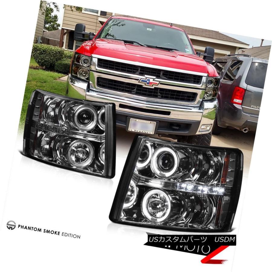 テールライト 4PC Chevy Silverado 2007-2014 GMT煙プロジェクターヘッドライトLED Haloテールランプ 4PC Chの画像