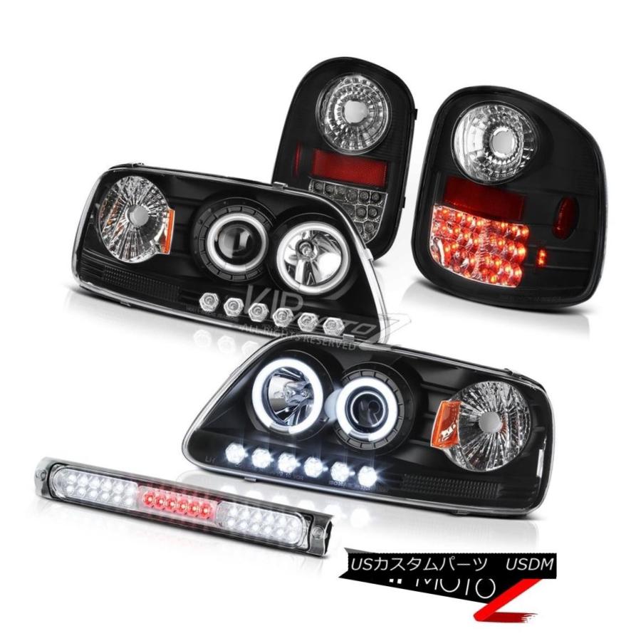 テールライト CCFL HaloプロジェクターヘッドライトブラックLEDテールルーフストップ97-03 F150 Flareside XL CCFL